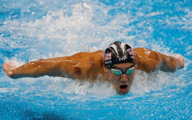 Michael Phelpsin kuppausjäljet hartioissa.